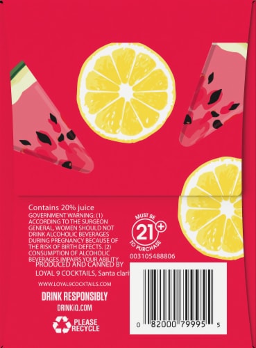 Loyal 9 Watermelon Lemonade Vodka Cocktail Perspective: right