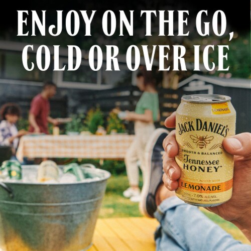 Jack Daniel's Tennessee Honey Lemonade Ready to Drink Whiskey Cocktail Perspective: right