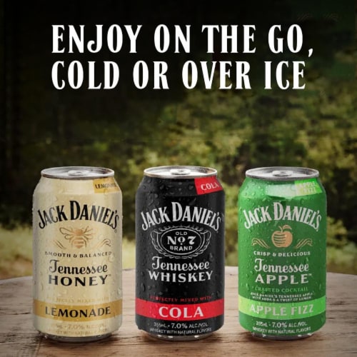 Jack Daniel's Tennessee Apple Fizz Ready to Drink Whiskey Cocktail Perspective: right