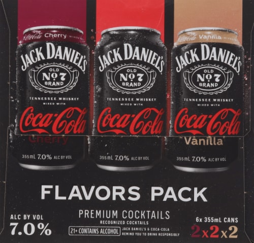 Jack Daniel's® and Coca-Cola Canned Whiskey Cocktails Variety Pack Perspective: right