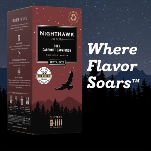 Nighthawk Black by Bota Box Bold Cabernet Sauvignon Red Wine Perspective: right