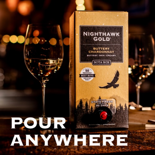 Nighthawk Gold by Bota Box Buttery Chardonnay White Wine Perspective: right