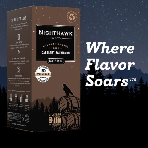 Nighthawk Black by Bota Box Bourbon Barrel Cabernet Sauvignon Red Wine Perspective: right