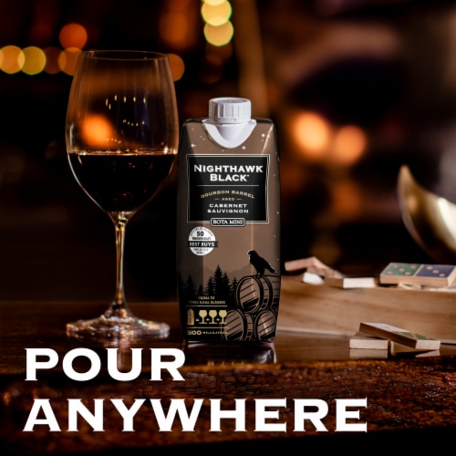 Bota Mini Nighthawk Black Bourbon Barrel Aged California Cabernet Sauvignon Red Wine Perspective: right