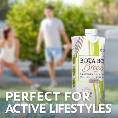Bota Breeze Mini Sauvignon Blanc White Wine, 500mL (3 Glasses), 8.5% ABV Perspective: right