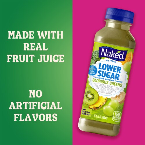 Naked Juice Lower Sugar Glorious Greens Flavored Smoothie Blend Perspective: right