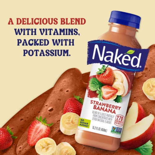 Naked® Juice Strawberry Banana Fruit Smoothie Drink Perspective: right