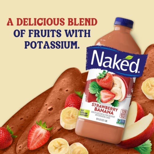 Naked Juice Fruit Smoothie Strawberry Banana Bottle Perspective: right