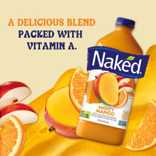Naked Juice 100% Mighty Mango Flavored Juice Blend Drink Perspective: right