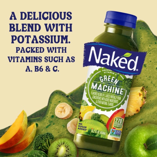 Naked® Juice Green Machine No Sugar Added 100% Juice Smoothie Drink Perspective: right