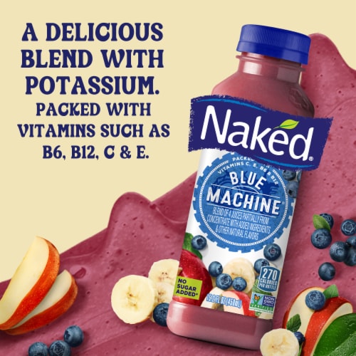 Naked® No Sugar Added 100% Blue Machine® Juice Smoothie Bottle 15.2 fl oz,  15.2 fl oz - Harris Teeter