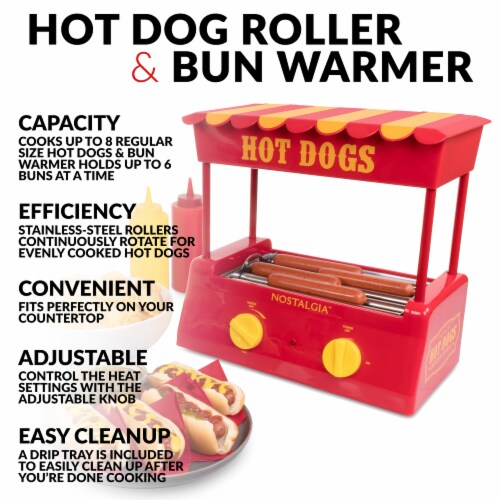 Nostalgia Hot Dog Roller and Bun Warmer Perspective: right