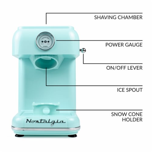 Nostalgia Classic Retro Snow Cone Maker - Aqua Perspective: right