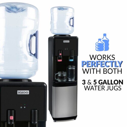 Igloo Hot & Cold Water Top Loading Water Dispenser - Black Perspective: right