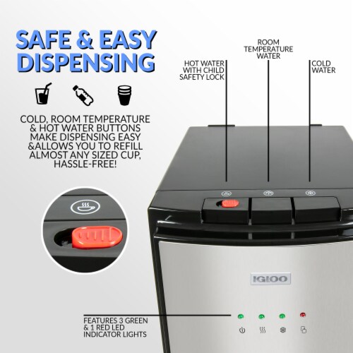 Igloo Hot Cold & Room Temperature Bottom Load Water Dispenser Perspective: right