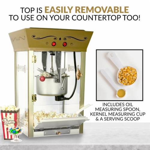 Nostalgia Candy & Snack Dispensing Popcorn Cart - Ivory Perspective: right