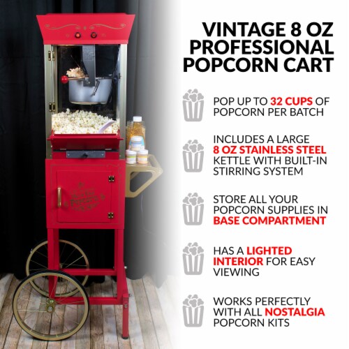 Nostalgia Vintage Professional Popcorn Cart Perspective: right