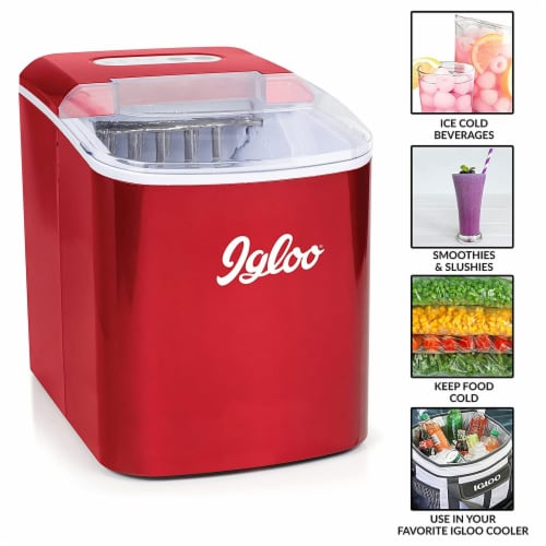 Igloo Automatic Portable Countertop Ice Maker - Retro Red Perspective: right