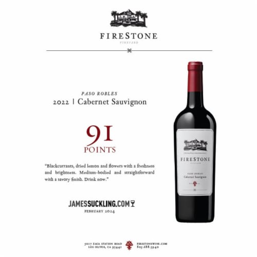 Firestone Vineyard Cabernet Sauvignon California Red Wine Perspective: right