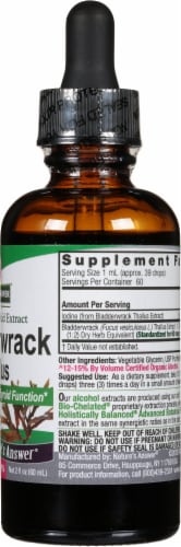 Nature's Answer® Low Alcohol Bladderwrack Extract Herbal Supplement Perspective: right