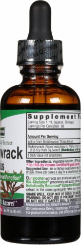 Nature's Answer® Low Alcohol Bladderwrack Extract Herbal Supplement Perspective: right