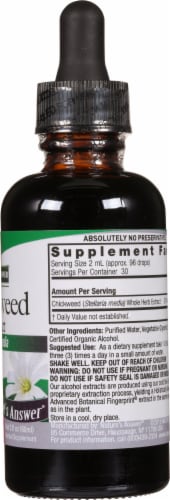 Nature's Answer® Low Alcohol Chickweed Extract Herbal Supplement 2000mg Perspective: right