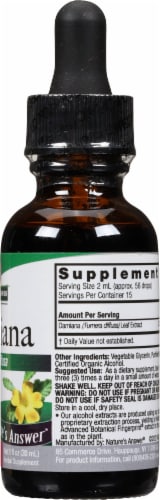 Nature's Answer® Low Alcohol Damiana Herbal Supplement 2000mg Perspective: right