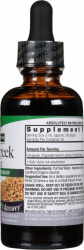 Nature's Answer® Low Alcohol Fenugreek Extract Herbal Supplement 2000mg Perspective: right