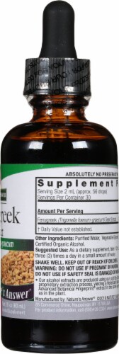 Nature's Answer® Low Alcohol Fenugreek Extract Herbal Supplement 2000mg Perspective: right