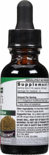Nature's Answer® Low Alcohol Fo-Ti Extract Herbal Supplement 2000mg Perspective: right
