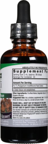 Nature's Answer® Low Alcohol Fo-Ti Extract Herbal Supplement 2000mg Perspective: right