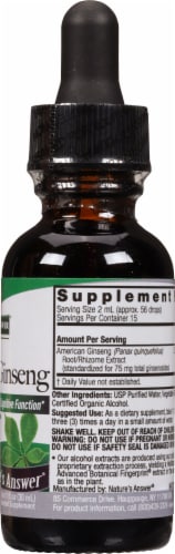 Nature's Answer® Low Alcohol American Ginseng Herbal Supplement 2000mg Perspective: right