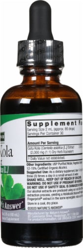 Nature's Answer® Low Alcohol Gotu Kola Extract Herbal Supplement 2000mg Perspective: right