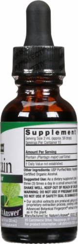 Nature's Answer Plantain Herbal Supplement 2000mg Perspective: right