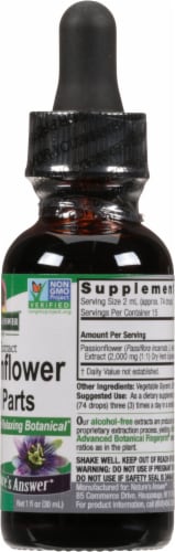 Nature's Answer Passionflower Herbal Supplement Perspective: right