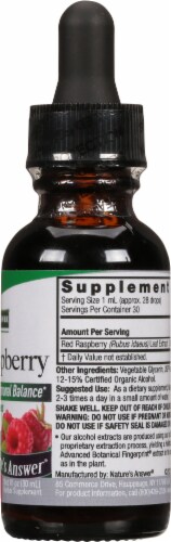 Nature's Answer Red Raspberry Herbal Supplement Perspective: right