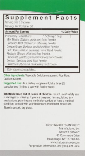 Nature's Answer Liver Support Vegetarian Capsules Perspective: right