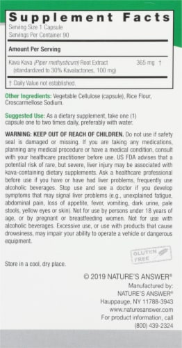 Nature's Answer® Kava 6 Vegetarian Capsules 100mg Perspective: right