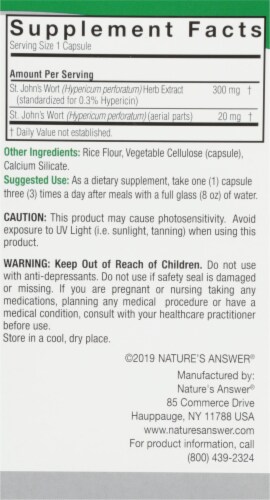 Nature's Answer® St. John's Wort Herb Extract Vegetarian Capsules 320 mg Perspective: right