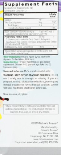 Natures Answer Sambucus Kids Formula Dietary Supplement 4000mg Perspective: right