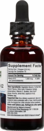 Nature's Answer Liquid Vitamin B-12 Dietary Supplement Perspective: right
