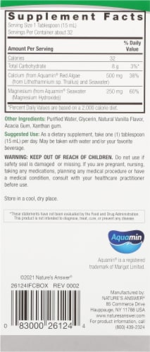 Nature's Answer Plant Based Calcium 500 mg / Magnesium 250 mg Dietary Supplement Perspective: right