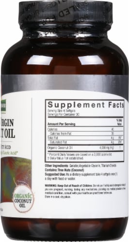 Nature's Answer Extra Virgin Coconut Oil Softgels Perspective: right