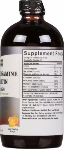 Nature's Answer Liquid Glucosamine Chondroitin with MSM Orange Flavored Dietary Supplement Perspective: right