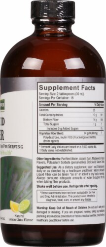 Nature's Answer Lemon Lime Flavored Liquid Fiber Dietary Supplement Perspective: right