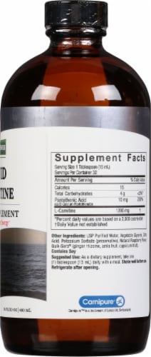 Nature's Answer Liquid Carnitine Dietary Supplement Perspective: right