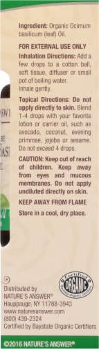 Nature's Answer Sweet Basil Essential Oil Perspective: right