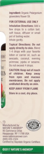 Nature's Answer® Geranium Essential Oil Perspective: right