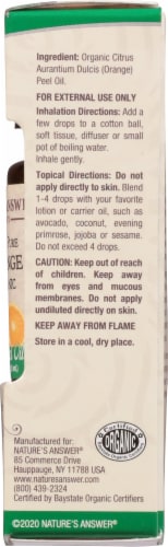 Nature's Answer Orange Essential Oil Perspective: right