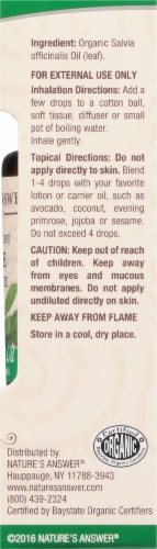 Nature's Answer Organic Sage Essential Oil Perspective: right